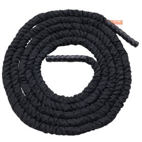 VEVOR Battle Rope 1.5" 30Ft Gym Workout Strength Training Exercise Fitness Rope (Color: Black, Product Type: Battle Rope with Protective Sleeve)
